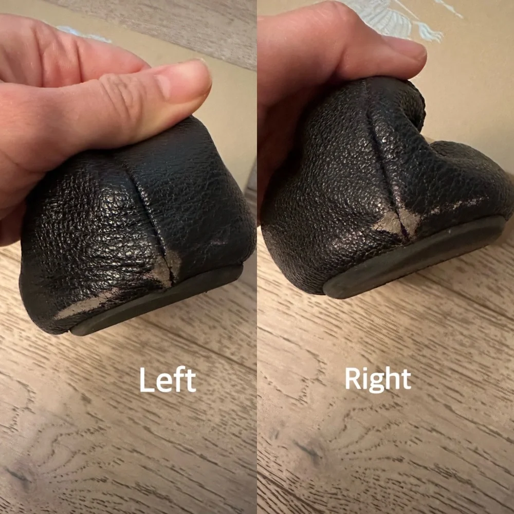 BURBERRY BLACK MEDALLION LOGO PEEP TOE LEATHER FLATS MADE IN ITALY SIZE 37 / 7 - Picture 7 of 12